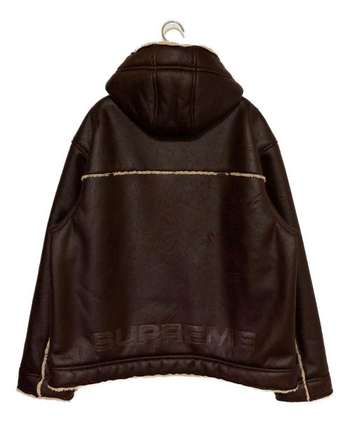 SUPREME（シュプリーム）SUPREME (シュプリーム) Faux Shearling Hooded Jacket ブラウン サイズ:XLの古着・服飾アイテム