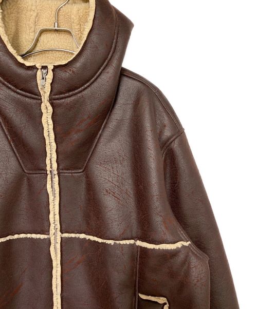 SUPREME（シュプリーム）SUPREME (シュプリーム) Faux Shearling Hooded Jacket ブラウン サイズ:XLの古着・服飾アイテム