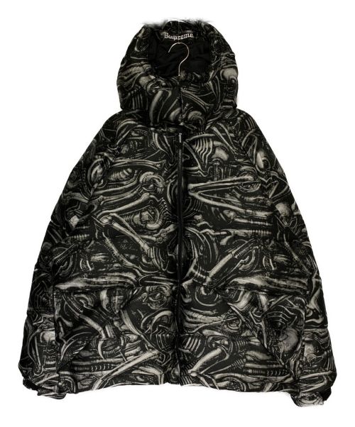 SUPREME（シュプリーム）SUPREME (シュプリーム) H.R. Giger (ハンス・リューディ・ギーガー) Jacquard Down Puffer Jacket ブラック サイズ:Lの古着・服飾アイテム