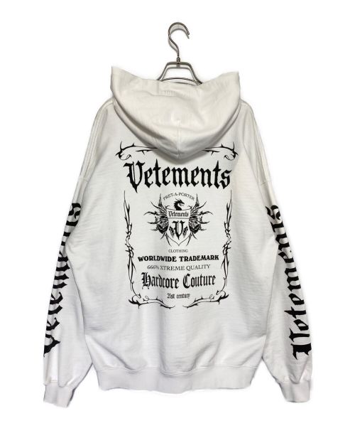 VETEMENTS（ヴェトモン）VETEMENTS (ヴェトモン) Black Label Logo Hoodie ホワイト サイズ:Sの古着・服飾アイテム