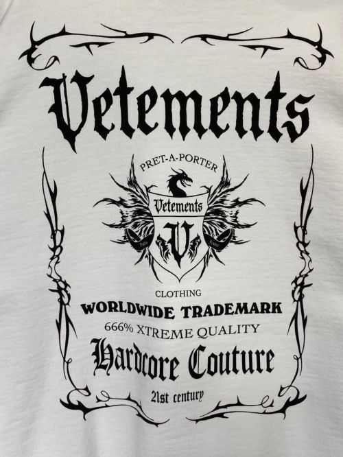 VETEMENTS（ヴェトモン）VETEMENTS (ヴェトモン) Black Label Logo Hoodie ホワイト サイズ:Sの古着・服飾アイテム