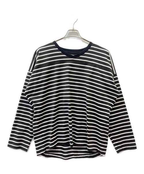 no.（ナンバー）no. (ナンバー) V NECK BORDER FOOTBALL CUTSAW ブラック×ホワイト サイズ:1 未使用品の古着・服飾アイテム