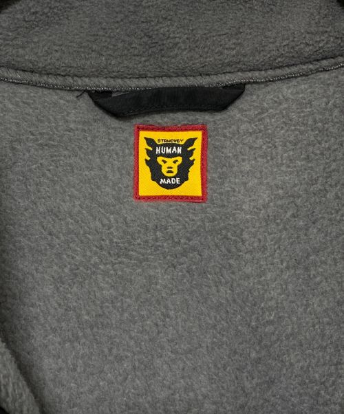 HUMAN MADE（ヒューマンメイド）HUMAN MADE (ヒューマンメイド) FLEECE HALF-ZIP JACKET グレー サイズ:Lの古着・服飾アイテム