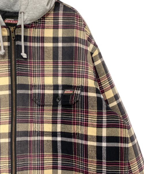 SUPREME（シュプリーム）SUPREME (シュプリーム) Dickies (ディッキーズ) Plaid Hooded Zip Up Shirt グレー×ブラウン サイズ:Lの古着・服飾アイテム