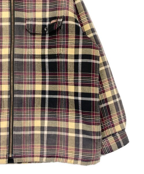 SUPREME（シュプリーム）SUPREME (シュプリーム) Dickies (ディッキーズ) Plaid Hooded Zip Up Shirt グレー×ブラウン サイズ:Lの古着・服飾アイテム