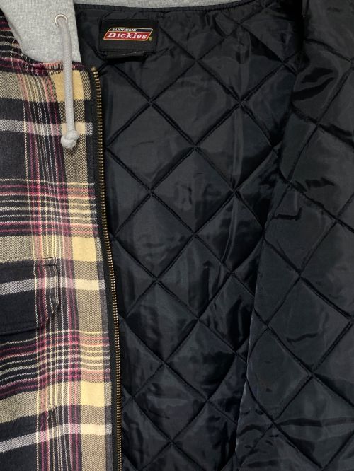 SUPREME（シュプリーム）SUPREME (シュプリーム) Dickies (ディッキーズ) Plaid Hooded Zip Up Shirt グレー×ブラウン サイズ:Lの古着・服飾アイテム