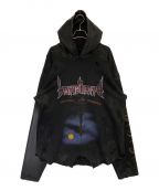 BALENCIAGAバレンシアガ）の古着「Paris Moon UpsideDown Hoodie  再構築パーカー」｜ブラック