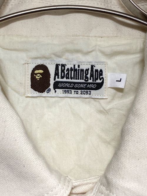A BATHING APE（アベイシングエイプ）A BATHING APE (アベイシングエイプ) LINE CAMO PATCH WORK JACKET アイボリー サイズ:Lの古着・服飾アイテム