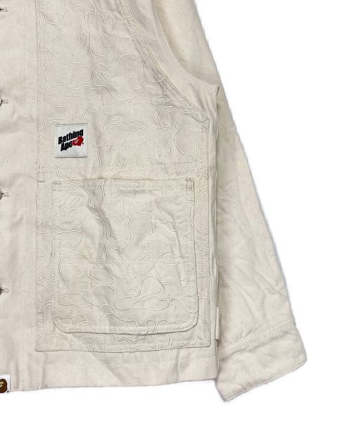 A BATHING APE（アベイシングエイプ）A BATHING APE (アベイシングエイプ) LINE CAMO PATCH WORK JACKET アイボリー サイズ:Lの古着・服飾アイテム