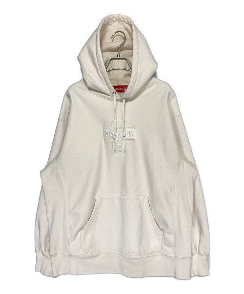 SUPREME（シュプリーム）SUPREME (シュプリーム) Cross Box Logo Hooded Sweatshirt ベージュ サイズ:Lの古着・服飾アイテム