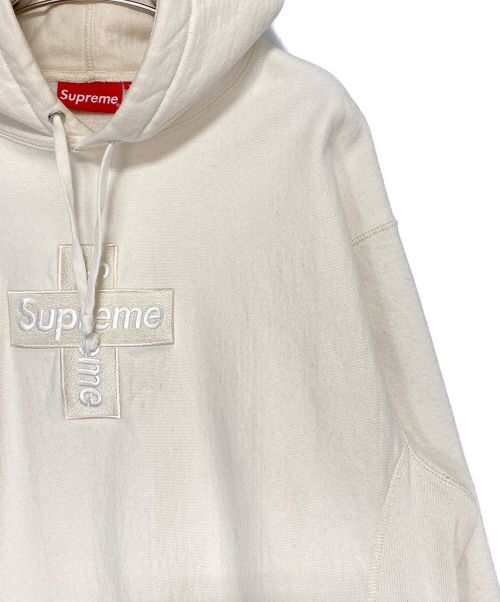 SUPREME（シュプリーム）SUPREME (シュプリーム) Cross Box Logo Hooded Sweatshirt ベージュ サイズ:Lの古着・服飾アイテム