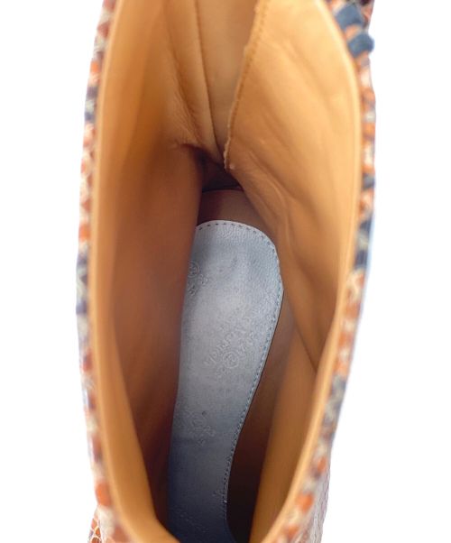 Maison Margiela（メゾンマルジェラ）Maison Margiela (メゾンマルジェラ) パイソン柄ヒールブーツ ブラウン×ブラック サイズ:36の古着・服飾アイテム