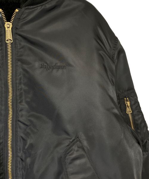 SUPREME（シュプリーム）SUPREME (シュプリーム) Faux Fur Reversible MA-1 ブラック サイズ:Lの古着・服飾アイテム