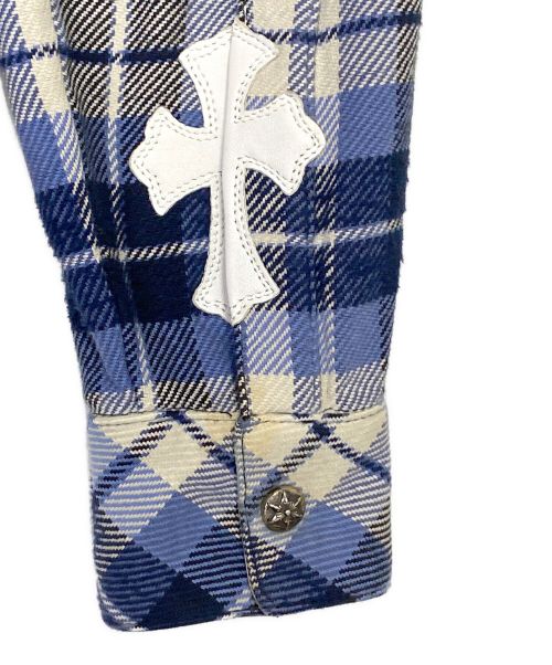 CHROME HEARTS（クロムハーツ）CHROME HEARTS (クロムハーツ) チェックシャツ ブルー サイズ:XSの古着・服飾アイテム
