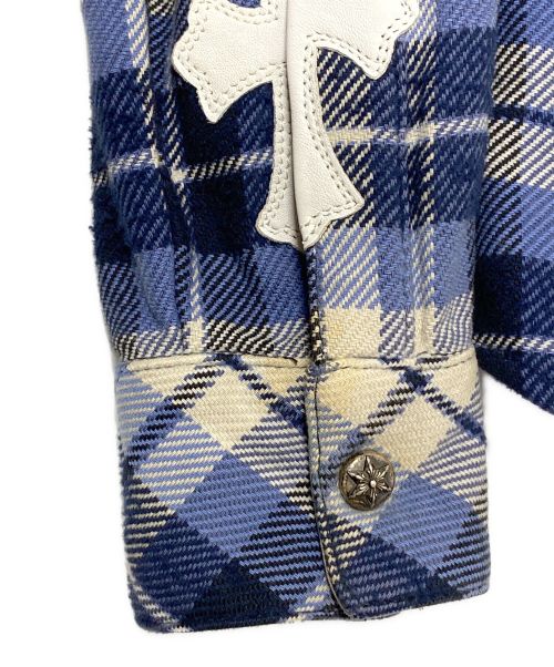 CHROME HEARTS（クロムハーツ）CHROME HEARTS (クロムハーツ) チェックシャツ ブルー サイズ:XSの古着・服飾アイテム