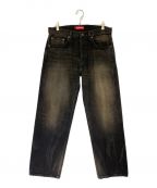 SUPREMEシュプリーム）の古着「Distressed Loose Fit Selvedge Jean」｜ブラック