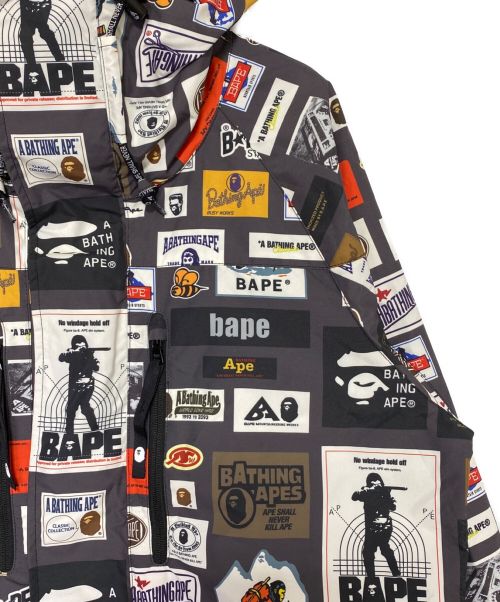 A BATHING APE（アベイシングエイプ）A BATHING APE (アベイシングエイプ) MULTI LABEL HOODIE JACKET ブラック サイズ:Lの古着・服飾アイテム