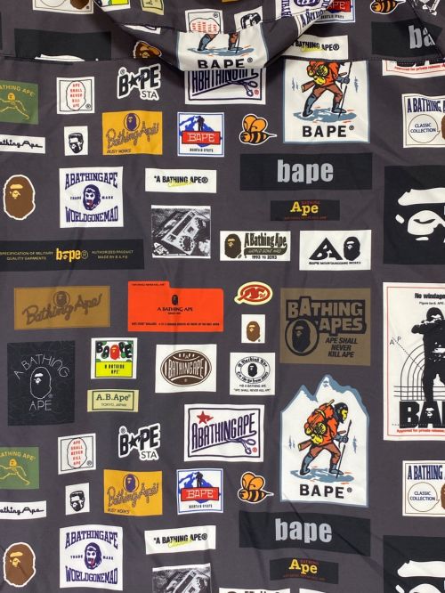 A BATHING APE（アベイシングエイプ）A BATHING APE (アベイシングエイプ) MULTI LABEL HOODIE JACKET ブラック サイズ:Lの古着・服飾アイテム