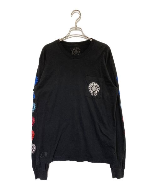 CHROME HEARTS（クロムハーツ）CHROME HEARTS (クロムハーツ) Multi Color Horse Shoe L/S T-shirt ブラック サイズ:Lの古着・服飾アイテム