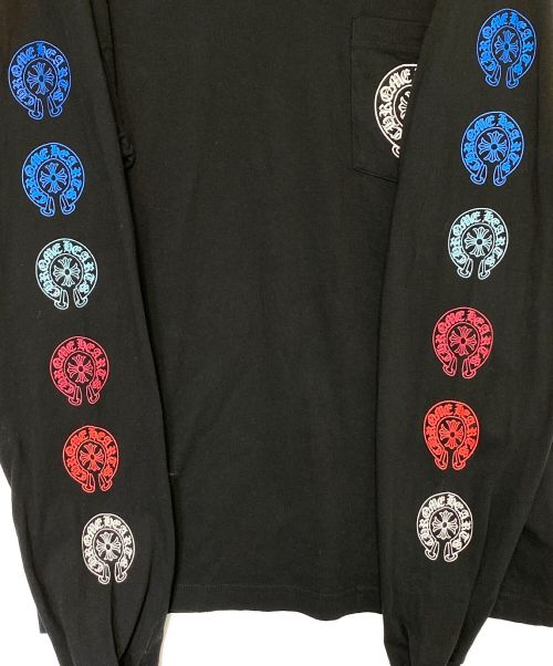 CHROME HEARTS（クロムハーツ）CHROME HEARTS (クロムハーツ) Multi Color Horse Shoe L/S T-shirt ブラック サイズ:Lの古着・服飾アイテム