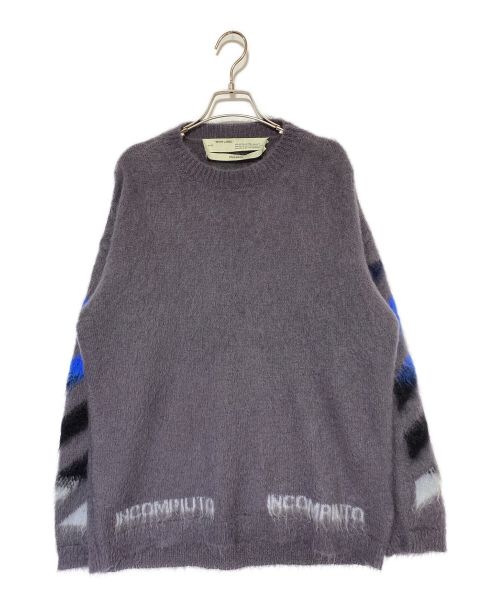 OFFWHITE（オフホワイト）OFFWHITE (オフホワイト) Brushed Mohair Knit グレー サイズ:Mの古着・服飾アイテム