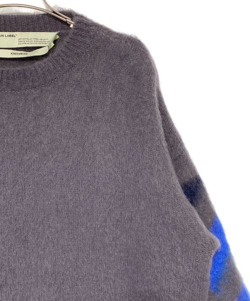 OFFWHITE（オフホワイト）OFFWHITE (オフホワイト) Brushed Mohair Knit グレー サイズ:Mの古着・服飾アイテム