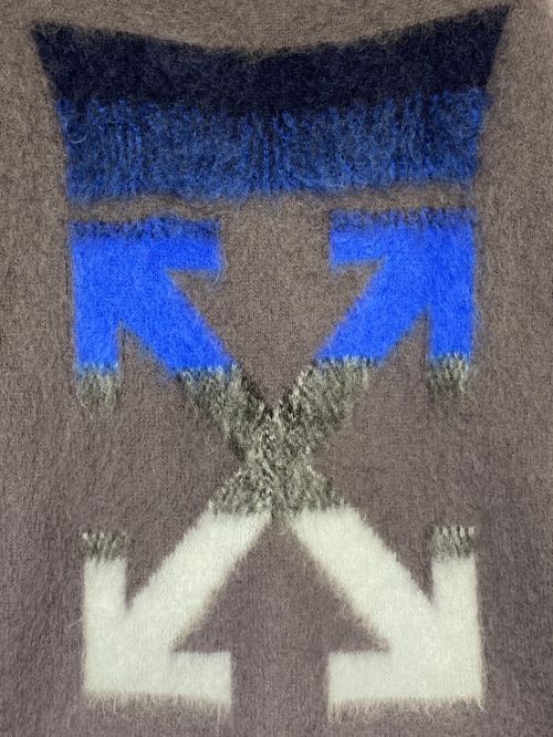 OFFWHITE（オフホワイト）OFFWHITE (オフホワイト) Brushed Mohair Knit グレー サイズ:Mの古着・服飾アイテム