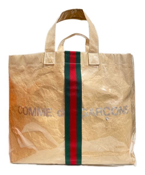GUCCI（グッチ）GUCCI (グッチ) COMME des GARCONS (コムデギャルソン) シェリーラインPVCトートバッグ ベージュの古着・服飾アイテム