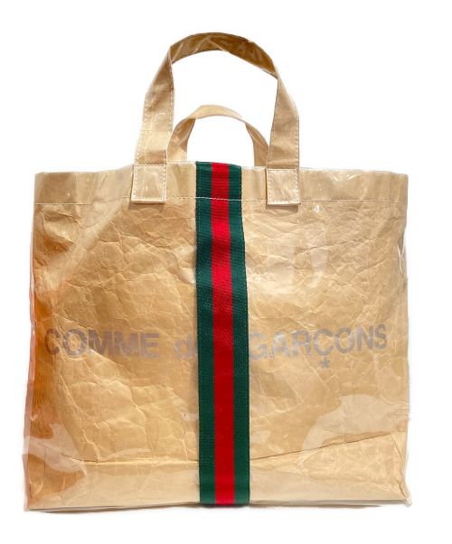 GUCCI（グッチ）GUCCI (グッチ) COMME des GARCONS (コムデギャルソン) シェリーラインPVCトートバッグ ベージュの古着・服飾アイテム