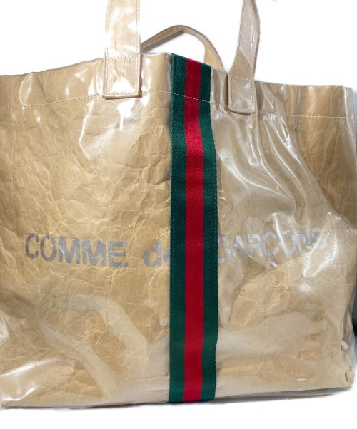 GUCCI（グッチ）GUCCI (グッチ) COMME des GARCONS (コムデギャルソン) シェリーラインPVCトートバッグ ベージュの古着・服飾アイテム