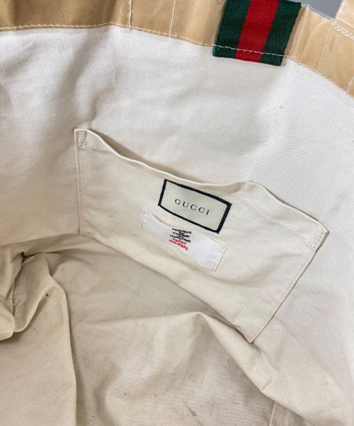 GUCCI（グッチ）GUCCI (グッチ) COMME des GARCONS (コムデギャルソン) シェリーラインPVCトートバッグ ベージュの古着・服飾アイテム