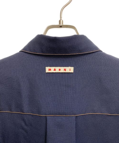 MARNI（マルニ）MARNI (マルニ) 23AW トロピカルウールワークシャツ ネイビー サイズ:46の古着・服飾アイテム