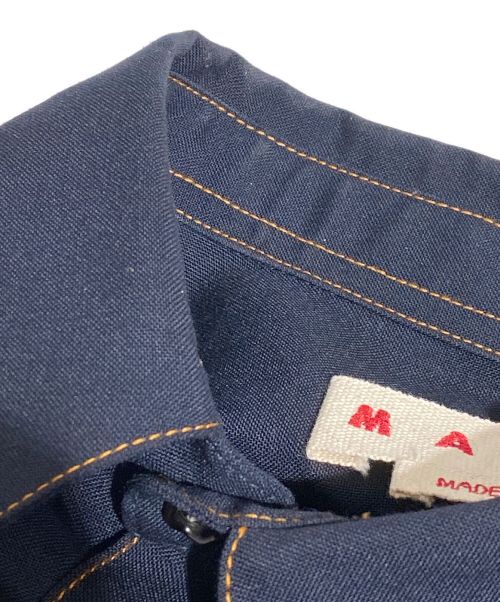 MARNI（マルニ）MARNI (マルニ) 23AW トロピカルウールワークシャツ ネイビー サイズ:46の古着・服飾アイテム