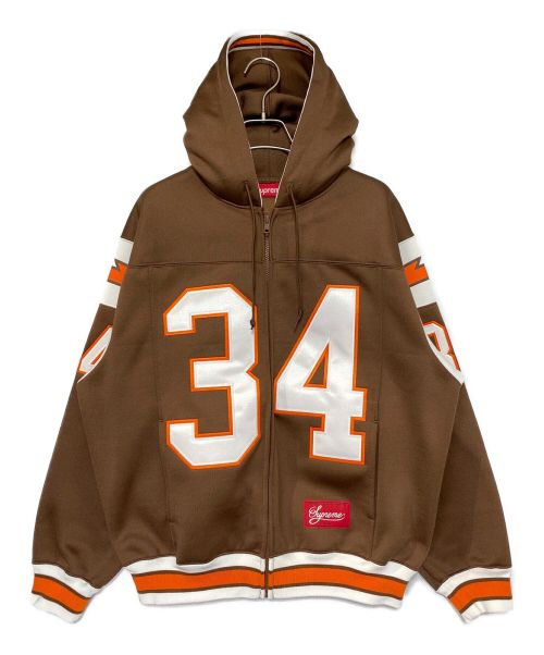SUPREME（シュプリーム）SUPREME (シュプリーム) Football Zip Up Hooded ブラウン サイズ:Sの古着・服飾アイテム