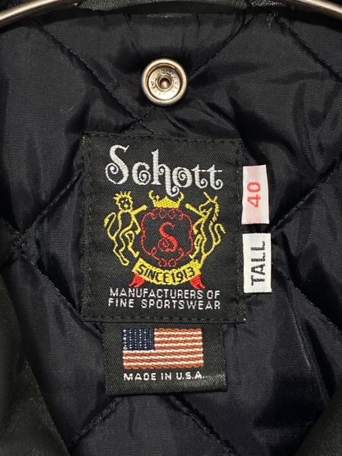 CHALLENGER（チャレンジャー）CHALLENGER (チャレンジャー) schott (ショット) 10TH カスタムレザージャケット ブラック サイズ:40の古着・服飾アイテム