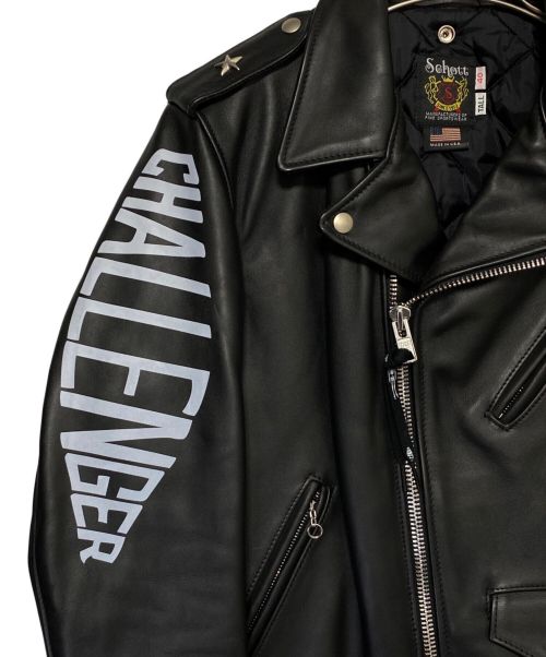 CHALLENGER（チャレンジャー）CHALLENGER (チャレンジャー) schott (ショット) 10TH カスタムレザージャケット ブラック サイズ:40の古着・服飾アイテム