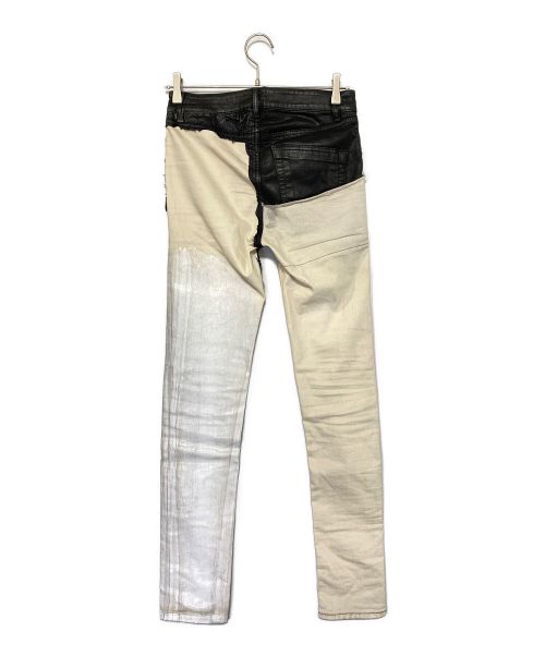 RICK OWENS（リックオウエンス）RICK OWENS (リック オウエンス) デニムパンツ ホワイト×ブラック サイズ:28の古着・服飾アイテム