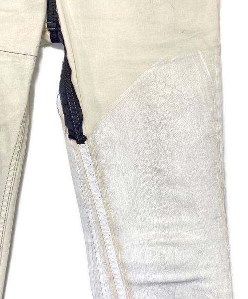 RICK OWENS（リックオウエンス）RICK OWENS (リック オウエンス) デニムパンツ ホワイト×ブラック サイズ:28の古着・服飾アイテム