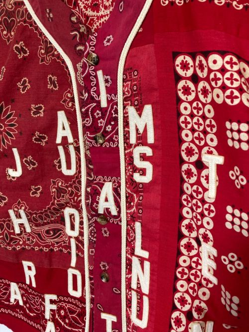 READYMADE（レディメイド）READYMADE (レディメイド) BANDANA BASEBALL SHIRT RED サイズ:1 未使用品の古着・服飾アイテム