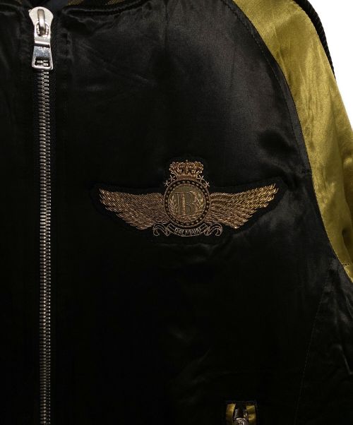 BALMAIN（バルマン）BALMAIN (バルマン) Embellished Stain Bomber Jacket ブラック サイズ:Mの古着・服飾アイテム