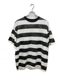 MINEDENIM（マインデニム）の古着「かすれ加工ボーダーTシャツ」｜ブラック×ホワイト