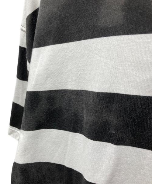 MINEDENIM（マインデニム）MINEDENIM (マインデニム) かすれ加工ボーダーTシャツ ブラック×ホワイト サイズ:Lの古着・服飾アイテム