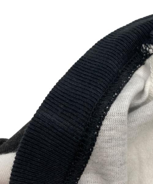 MINEDENIM（マインデニム）MINEDENIM (マインデニム) かすれ加工ボーダーTシャツ ブラック×ホワイト サイズ:Lの古着・服飾アイテム