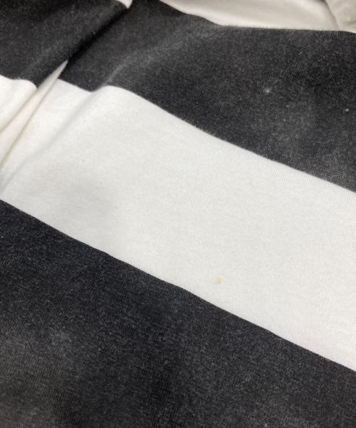 MINEDENIM（マインデニム）MINEDENIM (マインデニム) かすれ加工ボーダーTシャツ ブラック×ホワイト サイズ:Lの古着・服飾アイテム