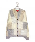 SUPREMEシュプリーム）の古着「Patchwork Cable Knit Cardigan」｜ホワイト×グレー