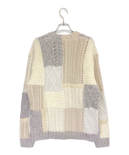 SUPREME（シュプリーム）SUPREME (シュプリーム) Patchwork Cable Knit Cardigan ホワイト×グレー サイズ:Sの古着・服飾アイテム