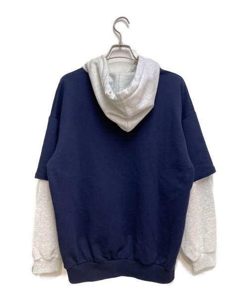 CELINE（セリーヌ）CELINE (セリーヌ) Two-tone Hoodie in Cotton Fleece(ツートーンフーディ インコットンフリース) ネイビー サイズ:Mの古着・服飾アイテム