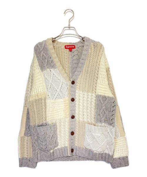 SUPREME（シュプリーム）SUPREME (シュプリーム) Patchwork Cable Knit Cardigan アイボリー サイズ:Sの古着・服飾アイテム
