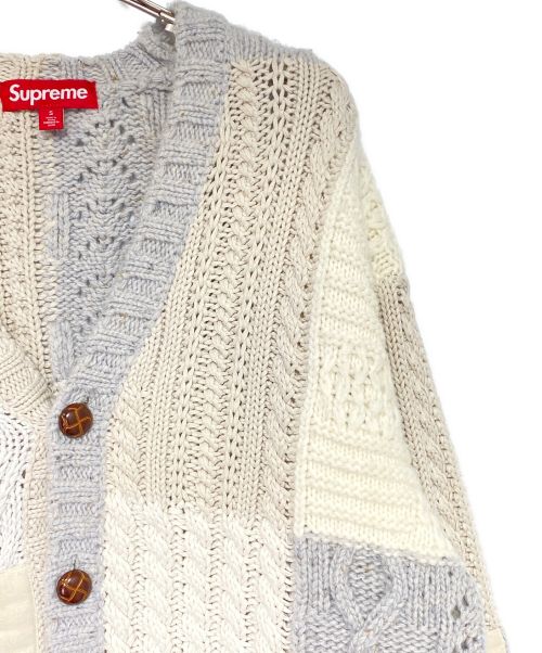 SUPREME（シュプリーム）SUPREME (シュプリーム) Patchwork Cable Knit Cardigan アイボリー サイズ:Sの古着・服飾アイテム