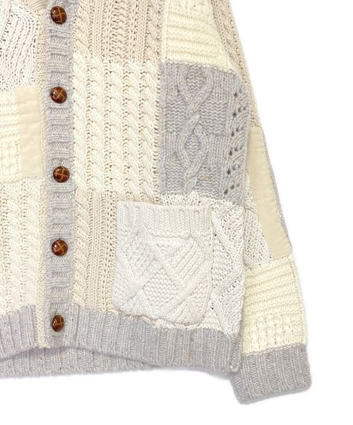 SUPREME（シュプリーム）SUPREME (シュプリーム) Patchwork Cable Knit Cardigan アイボリー サイズ:Sの古着・服飾アイテム